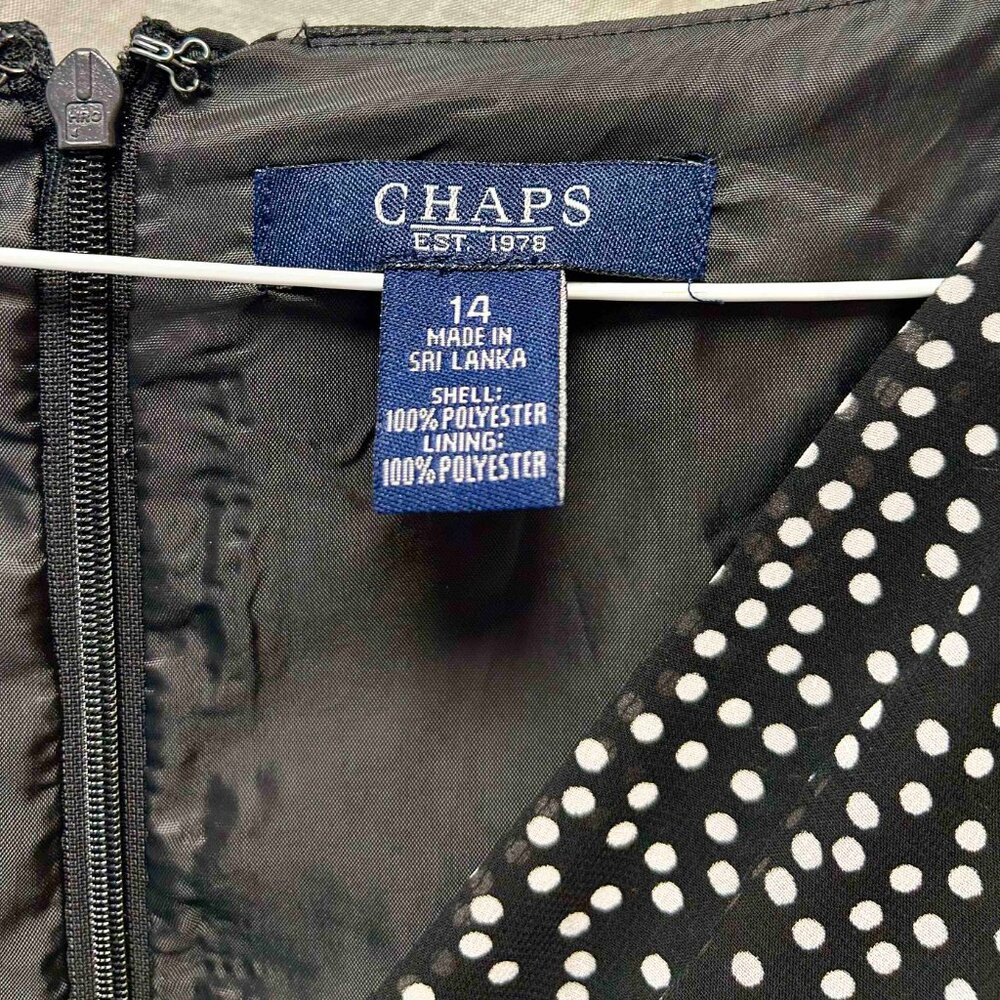 Chaps Dress. Polka Dot polyster dress.